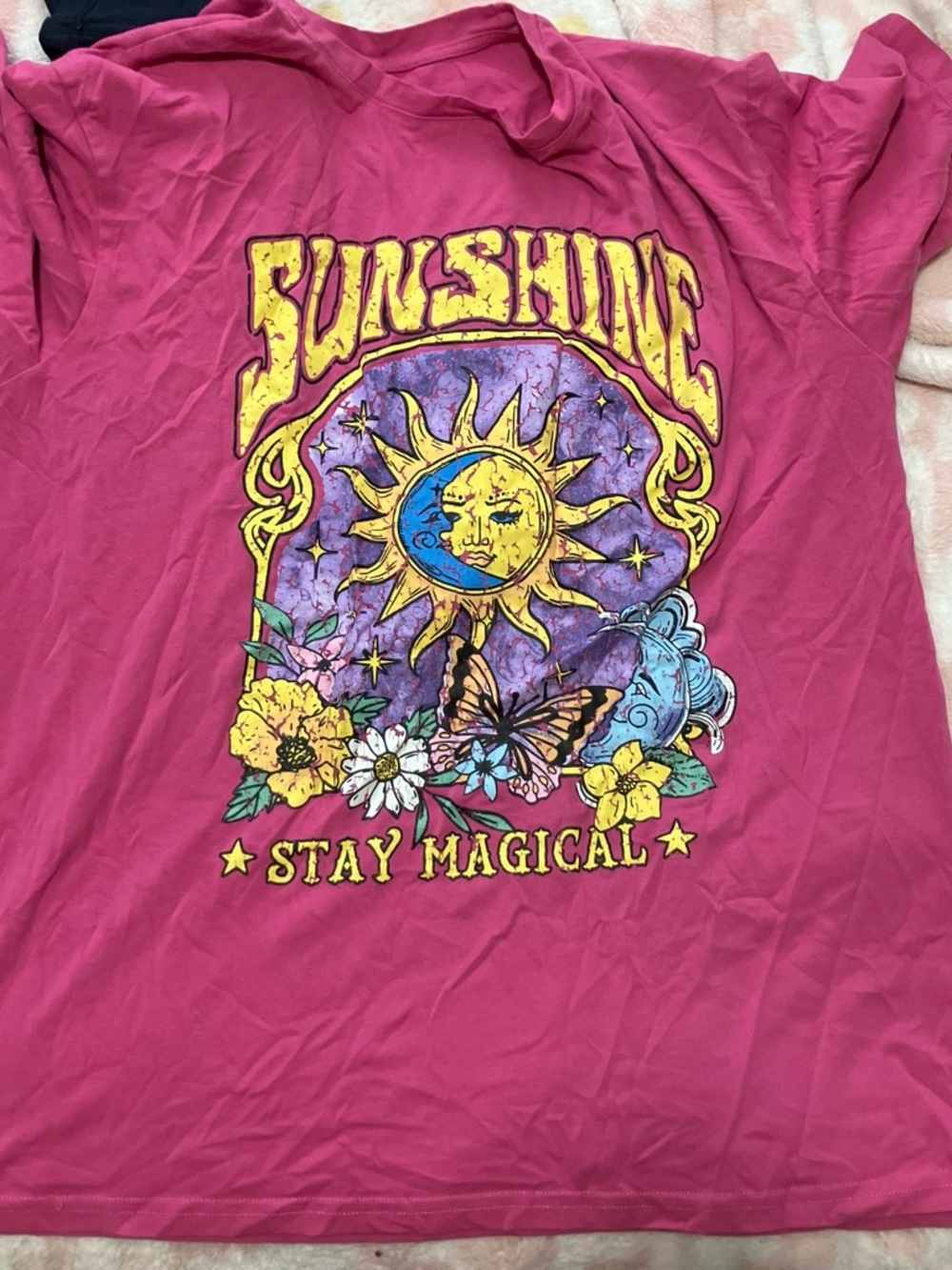 Sunshine "Stay Magical" Graphic Kids T-Shirt - Pink
